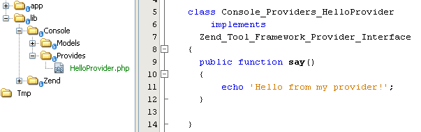 Sample of Zend_Tool provider Sample of Zend_Tool provider