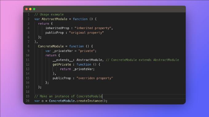 Pseudo-classical Inheritance in JavaScript for Modules